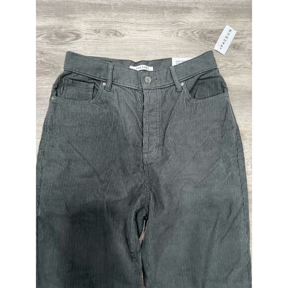Pacsun Corduroy Pants Butterfly Embroidered High Rise Gray Size 27 - Picture 3 of 9